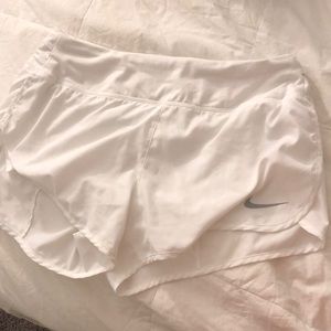 Nike white running shorts